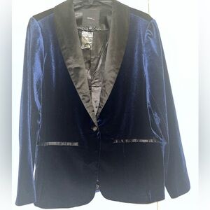 Velveteen jacket tuxedo style. Royal blue XL. Skinnygirl Brand